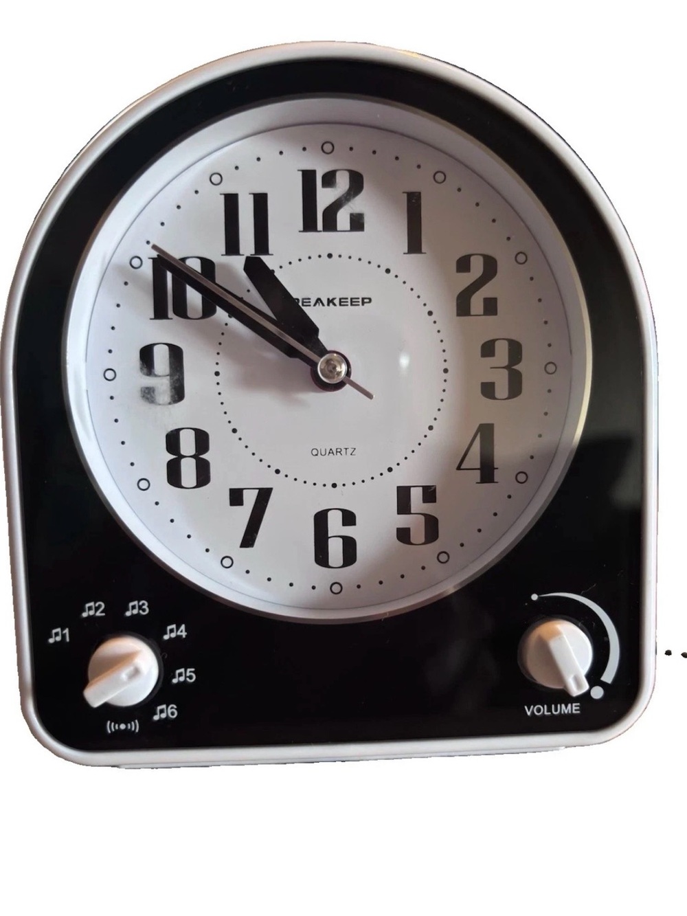 Analog Alarm Clock Non-Ticking Silent, Optional 7 Wake-up Sounds w/Volume Works!